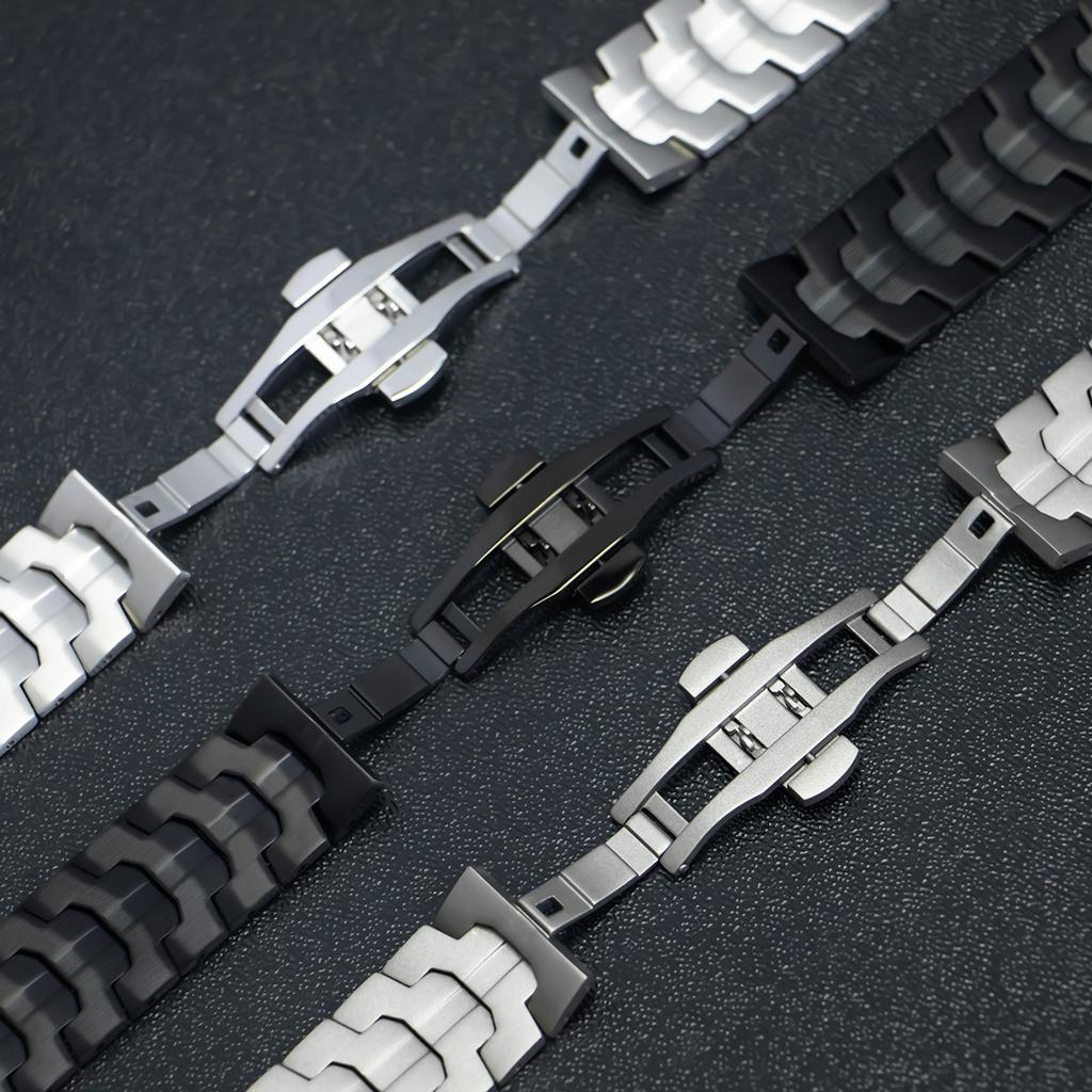 Steel Strap for Huami Amazfit T-rex 3/2 Trex Pro Metal Watch Band for Amazfit T-Rex Ultra T-Rex PRO3 48MM Butterfly Clasp Smartwatch Accessories