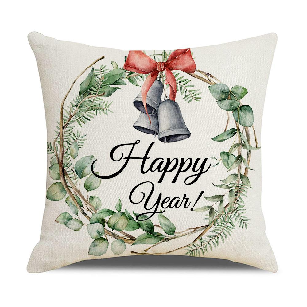 New Christmas Pillow Case Home Cushion Simple Watercolor Print Bedside Pillow