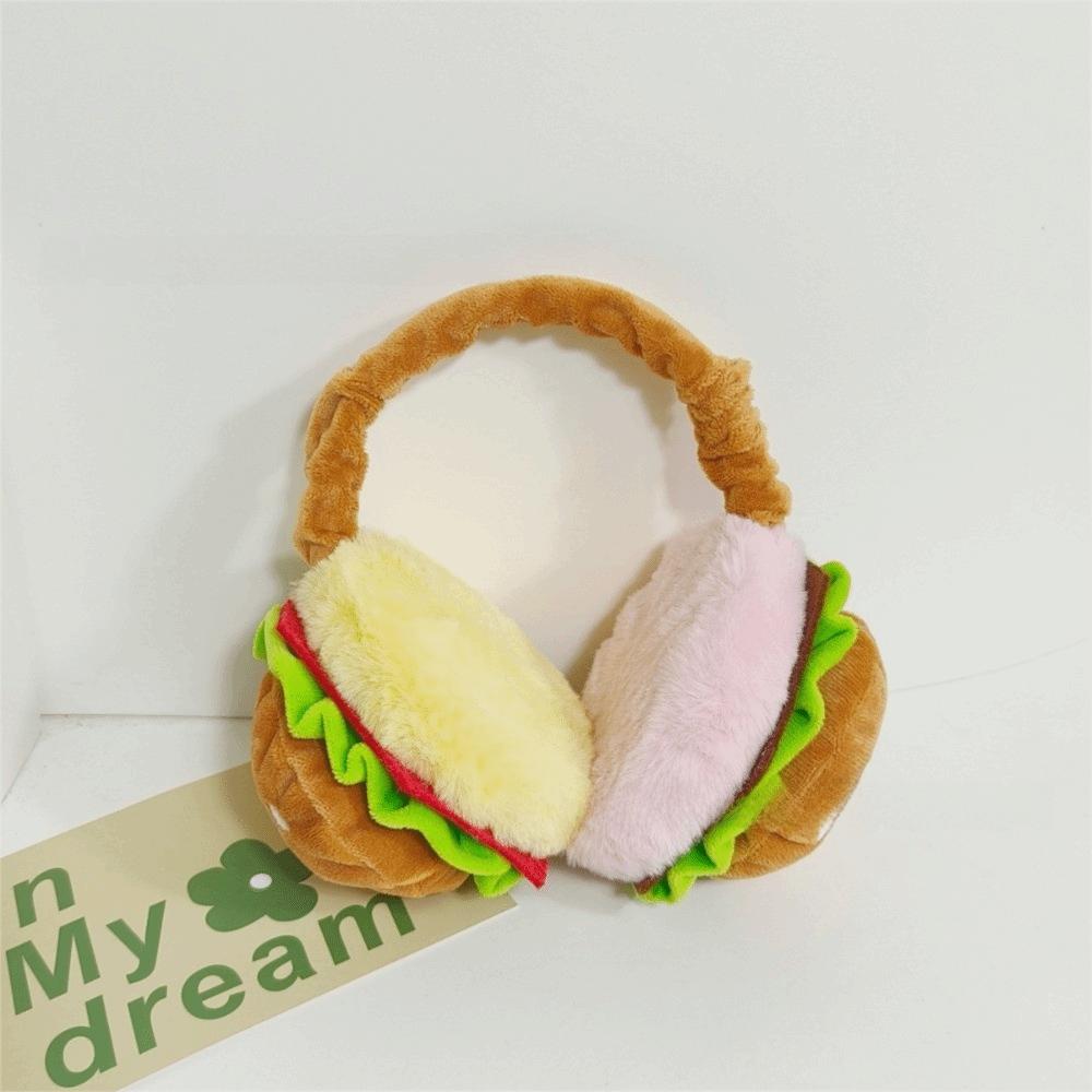 Plush Plush Funny Ear Cover Soft Cold Protection Earmuffs Ear Protection Hamburger Ear Warmer  Gift зелёный