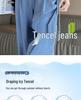 Women's National Style Tencel Button-Up Wide-Leg Jeans - 2026 Summer Slim Straight Casual Pants