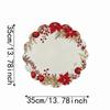 6pcs Easy Clean Red Berry Mat Non Slip Holiday Dinner Mat Christmas Table Placemat  Holiday Feast