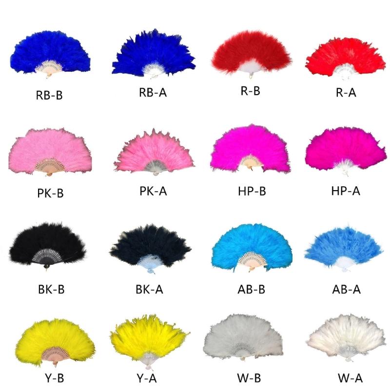 Folding Feather Fan Handheld Fairy Fan New Year Birthday Gift Supplies