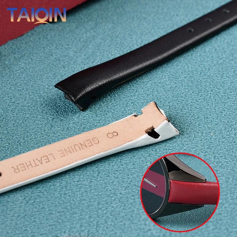 For CK Genuine Leather Women's Strap Rebel Rebel Series K8P 231 K8P 236/237 Red Black White leather watch strap 8mm