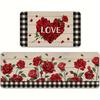 1Pcs Valentine's Day Floor Mat Modern Kitchen polyester Rug Non-Slip Colorful Indoor Carpet, For Home Bathroom Bedroom Living Room Decor