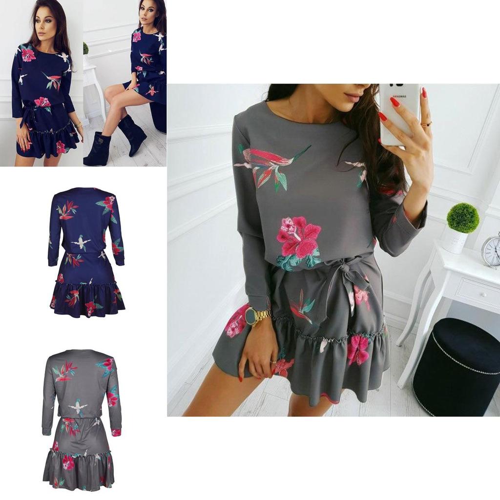 Premium Quality Fashion Women Long Sleeve Bodycon Casual Party Evening Mini Dress