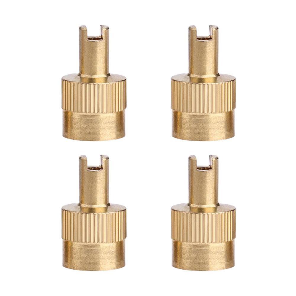 Motorcyle Car Slotted Head Valve Stem Caps Full Copper Slotted Head Stem Cover with Core Removal Tool Wheel Tire Valve Stem Cap Stem Caps1