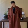 Men's Mid-Length Korean Style Wool Trench Coat - Autumn/Winter, Thickened, Over-the-Knee, Loose Fit