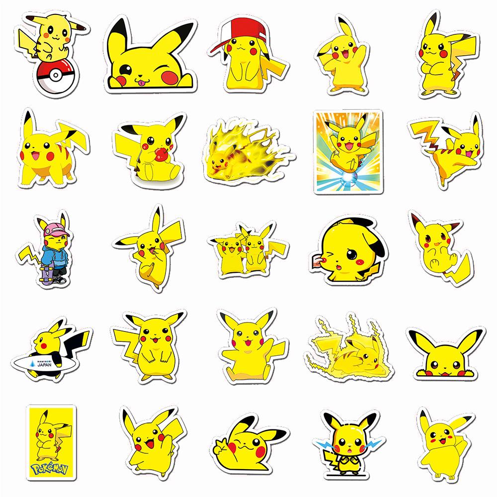 10/30/54pcs Japanese Anime Stickers Cartoon Graffiti Pikachu Decals DIY Laptop Phone Case Reward Waterproof Cute Sticker