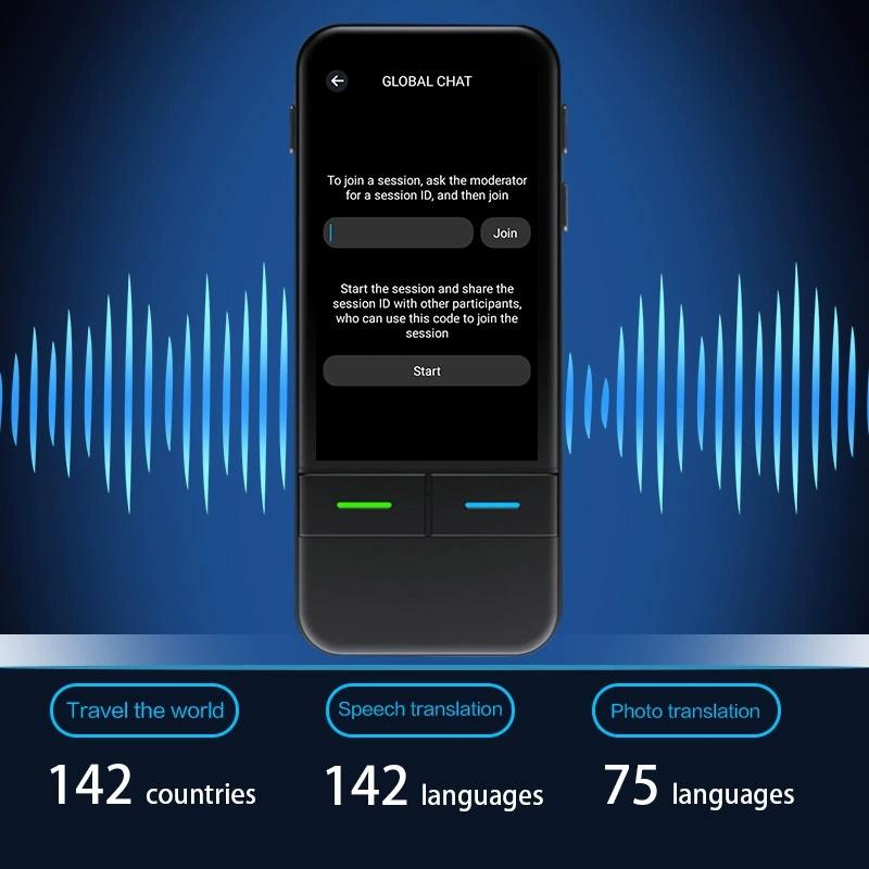 T12 Portable Voice Language Translator Two-Way Translating Device 142 Languages Online Offline Translation Text Photo Translate