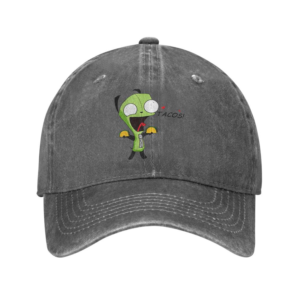 Vintage Gir Liebt Tacos Invader Zim Baseballkappe Unisex Damen Used Denim Snapback Kappe Outdoor Workouts Verstellbare Hüte Kappe