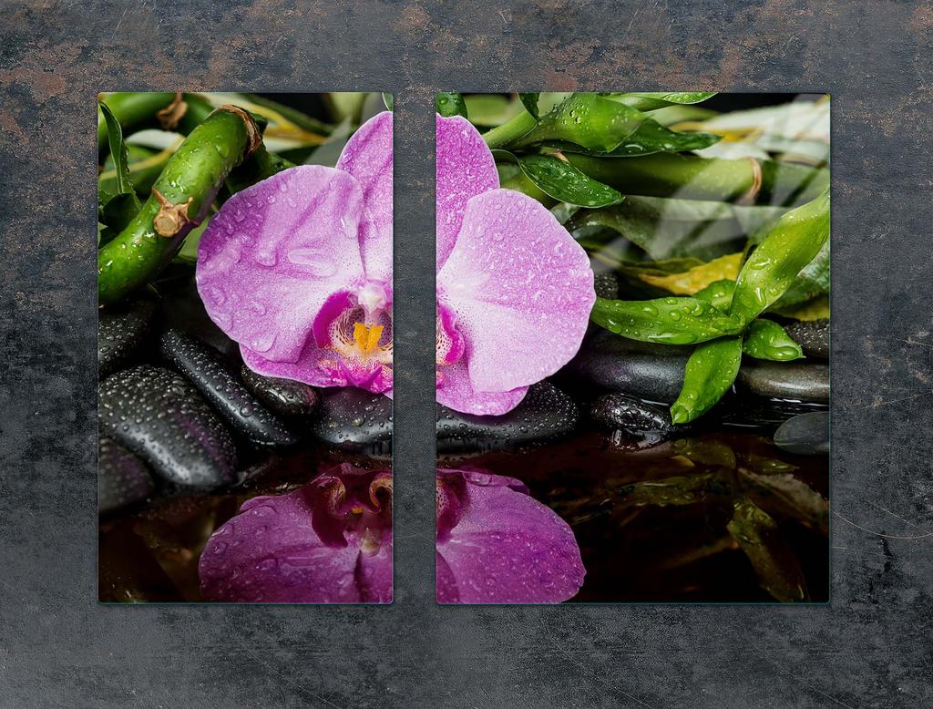 SZKLANA PŁYTA OCHRONNA NA KUCHENKĘ 70x52 ORCHIDEA
