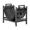 Indoor Firewood Rack, 45cm Curved Log Holder with Canvas Carrier, 18kg Weight Capacity Wood Storage Stand, Powder-Coated Steel Firewood Holder, Heavy