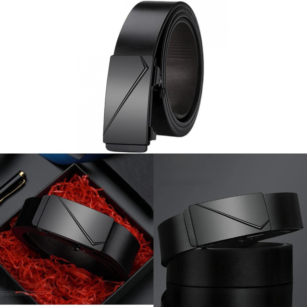 Black Classic Pu Belt With Alloy Closure And Minimalist Style For Attire Office