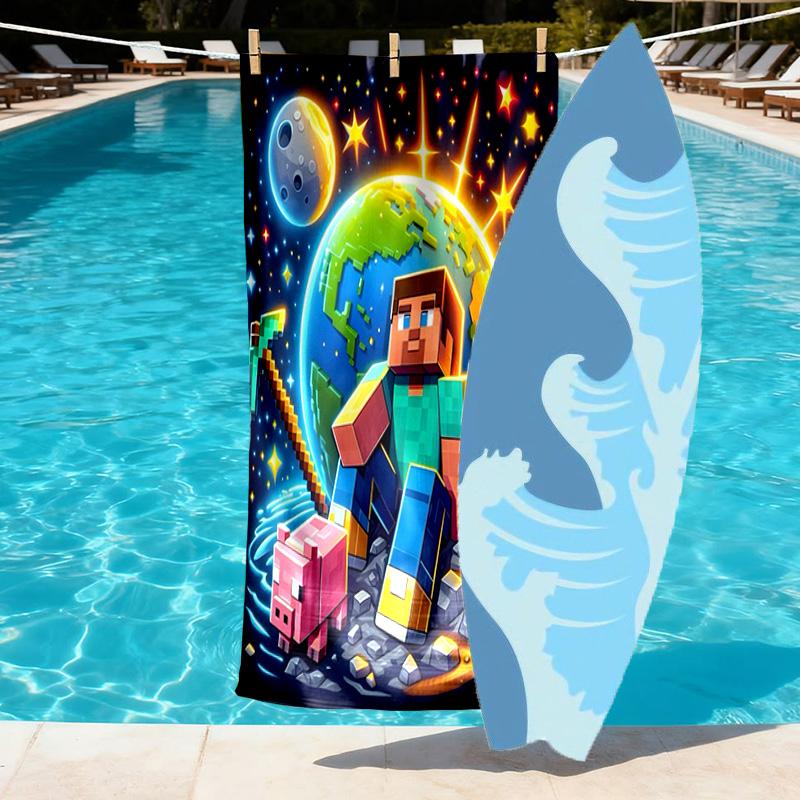 Gamer Print Beach Towel Design, Soft, Lightweight. for Home Bathroom, Spa, Pool, Yoga, Surfing, Camping, Gift for Family, Friend