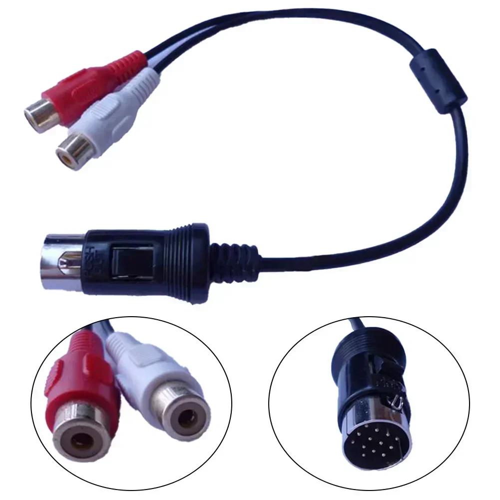 Car Audio For RCA To 13 Pin Cable AUX Audio Adapter For Kenwood CD Player Auto Parts Installation, Replacement