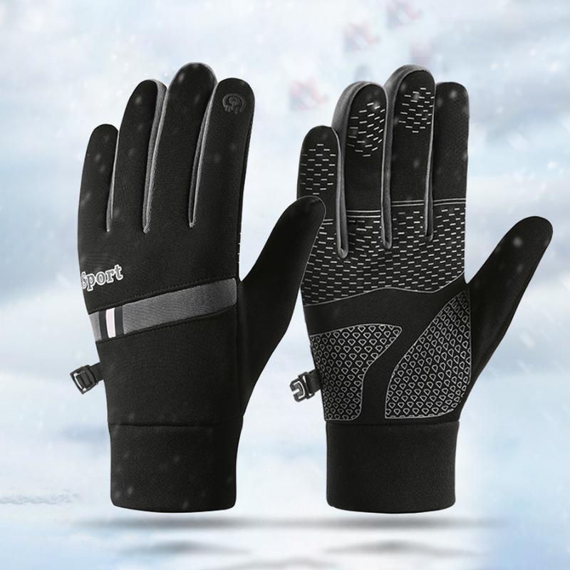 Warm Fleece Lined Gloves For Men And Women Outdoor Cycling Windproof Waterproof Touchscreen Skiing Gloves