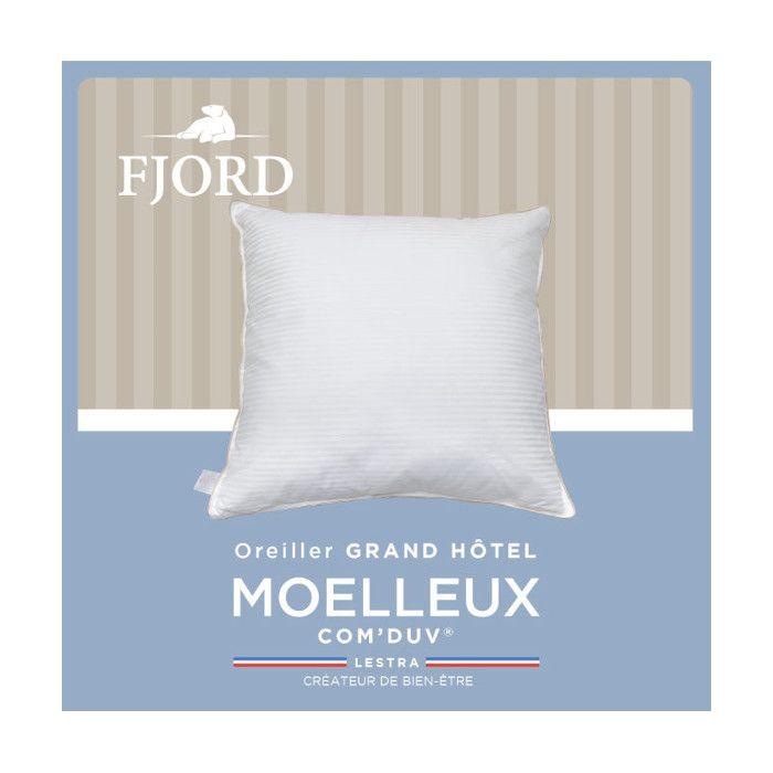 Pillow "Fjord Grand Hotel" Soft Com'Duv Striped Cotton Satin Lestra - Pillow 50 X 70 Cm