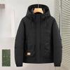 Men's Hooded Rain and Cold Resistant Winter Jacket Thickened Warm Lightweight Casual Loose Comfortable Cotton Jacket Punching Jacket