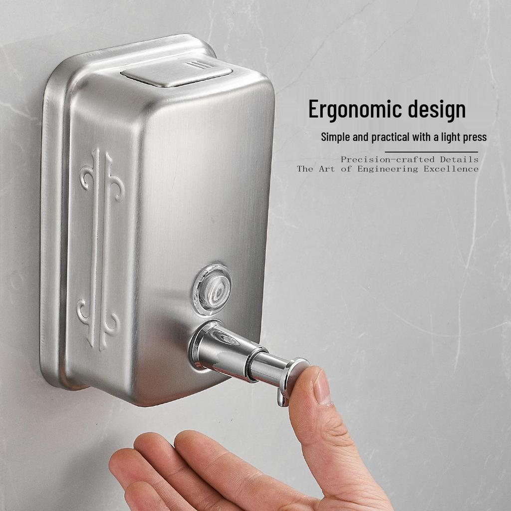 Wall-Mounted Black & Gold 500ML 304 Stainless Steel Soap Dispenser
