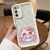 Phone Case: 2D Flat Samsung Galaxy A34 A35 M05 M06 S20 S22 S21 FE Plus 5G Protective Case, Pink Paw Little White Cat, Christmas and Halloween Gift