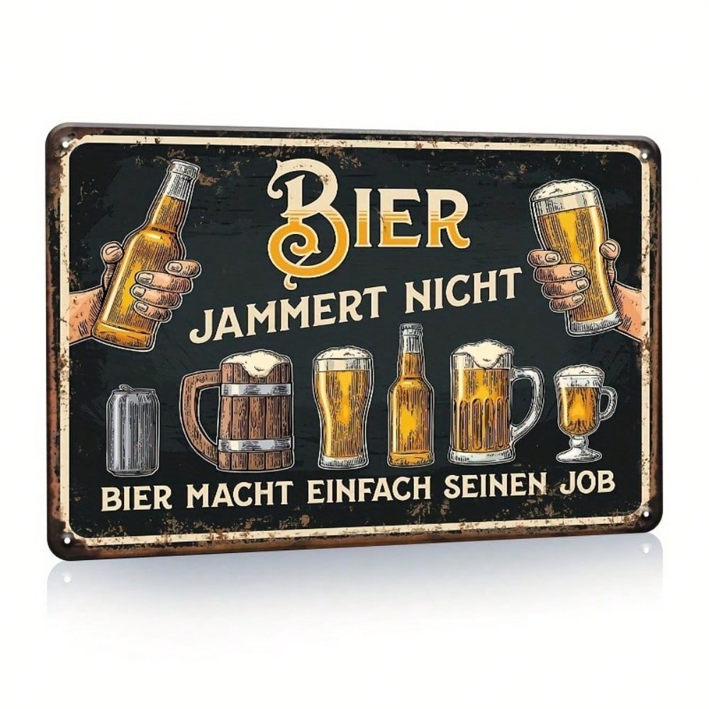 Vintage Metal Tin Sign German Beer Wall Decor Rustic Pub Bar Art 8x12 20x30