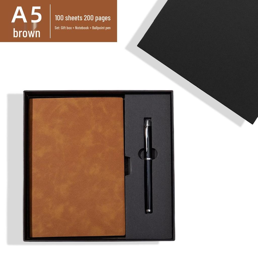 Elegant Retro Notebook & Thermos Set: Premium Gift Box for Business Meetings