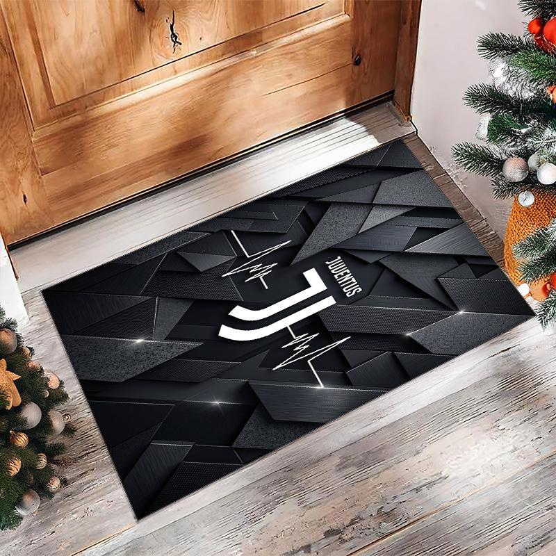 Tappeto in Flanella Stampato Juventus FC Antiscivolo Morbido Poliestere Tappeto per Pavimento Tappetino Decorativo per Interni per Camera da Letto Soggiorno Divano