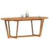 Outdoor Dining Table Oval 200 X 90 X 75 Cm Solid Acacia Wood