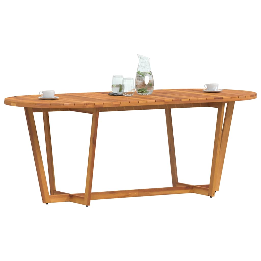 Outdoor Dining Table Oval 200 X 90 X 75 Cm Solid Acacia Wood