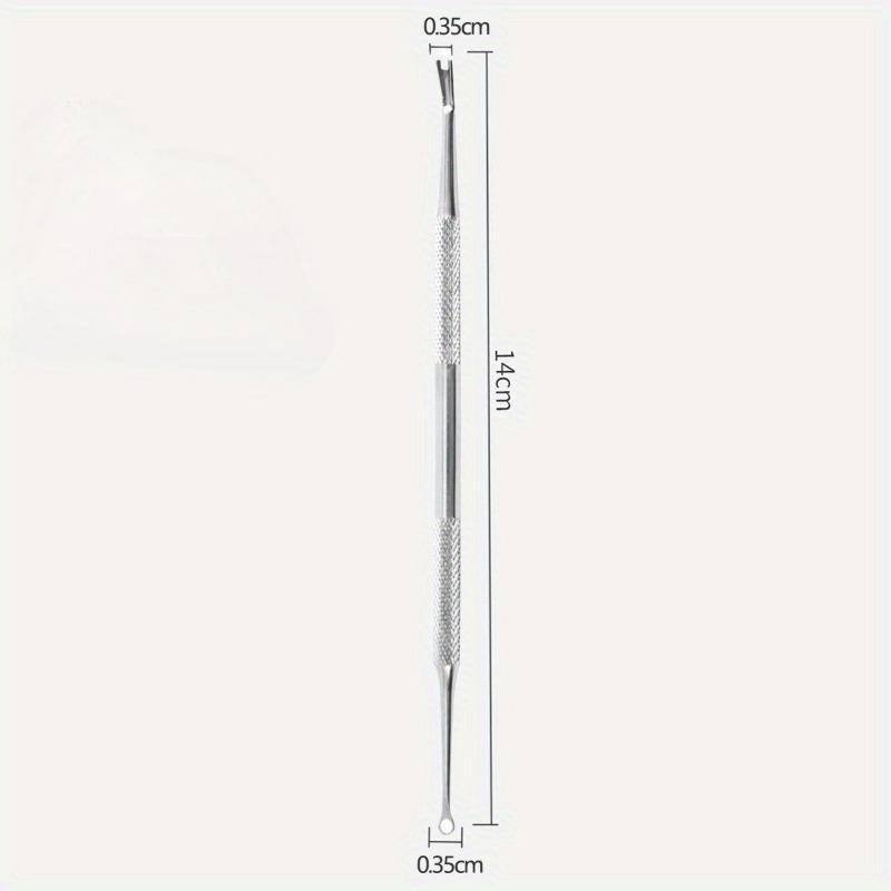 2pcs Double Headed Nail Art Steel Push Front Sand Rubbing Pads Horseshoe Peeling Nail Repair Surface Just Push Nail Art Tool