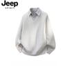 JEEP SPIRIT Men's Faux Two-Piece Striped Sweatshirt