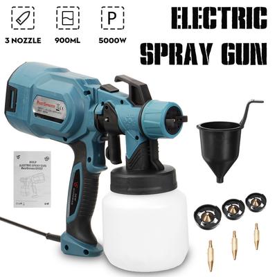 Pistolets à peinture électriques Haute puissance Maison Électrique Pulvérisateur de peinture 5000W avec 3 buses Pulvérisation et nettoyage faciles pour débutant 110V-220V