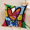 BBritto Art Design Cushion Cover Short plush Doublesided Print Square Throw Pillow Covers Sofa Home Cushion Decor