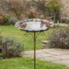 5-Pronged Base Iron Bird Bath Feeder Retro Standing Bird Bath Bird Water Drinker  Porch