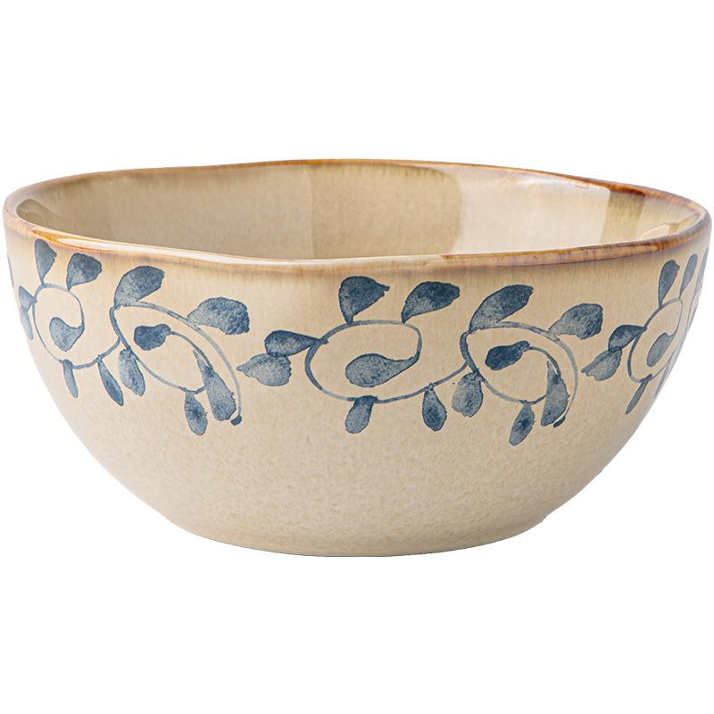 Beautiful Bowl Medieval Brunch Bowl Irregular Noodle Bowl Fruit Bowl Thickened Ceramic Rice Bowl Outlet