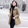 High-end light and thin rhombus cotton clothes women's medium and long styles, winter fashionable warm cotton-padded clothes and jackets are trendy.