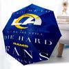 Bedruckter Los Angeles Rams Logo Faltbarer Regenschirm, Für Draußen, Freizeit Und Reisen, Strapazierfähiges Schirmmaterial, Geburtstags- Und Feiertagsgeschenk