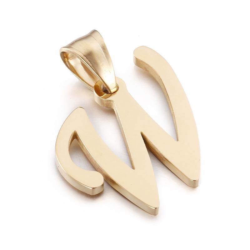 European and American Style Stainless Steel Pendant Jewelry - 26 Golden Titanium Steel Letters