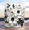 3D Spring And Summer Spring Flower Butterfly Butterfly Diamond Ceramic Coffee Mug Water Cup