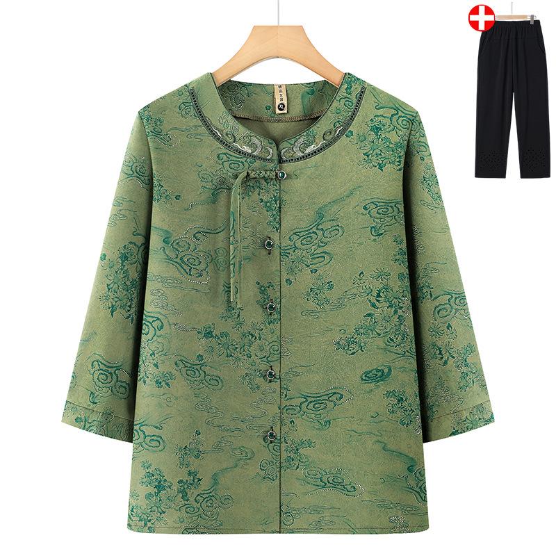 2026 Modern Cardigan Top for Middle-Aged and Elderly Women: New Chinese Style Fashion for Moms