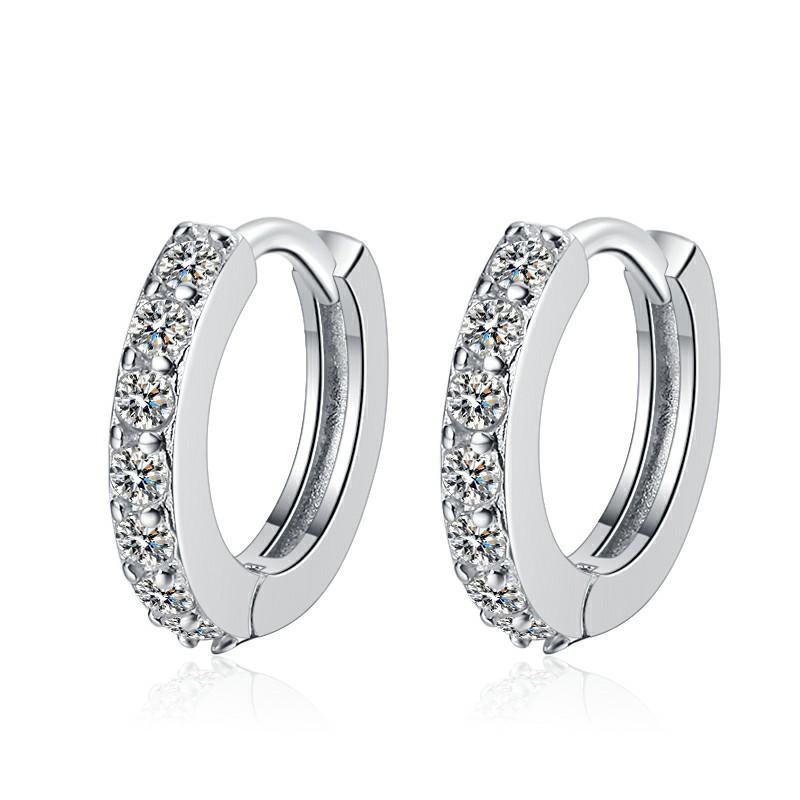 New 925 Sterling Silver Stud Earrings AAA Zircon For Women Fashion Exquisite Student Girlfriend Jewelry Accessories GiftsGood product