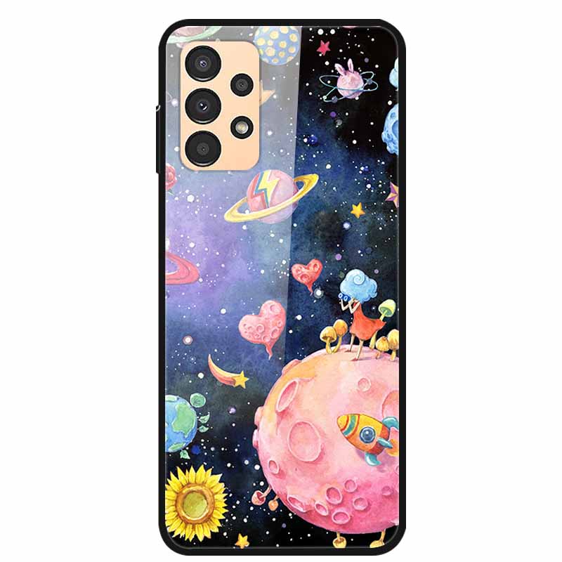 Funda para Samsung A53 5G 2022 Mármol Vidrio Templado Tapa Dura para Fundas de Teléfono Samsung Galaxy A33 A73 5G Protección Fundas