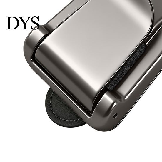 Leather Strap Glasses Holder Car Sunglasses Clip for Visor Multi-Function Cards Ticket Stylish Scratch-Resistant Lining Zinc Alloy Elastic Clamp