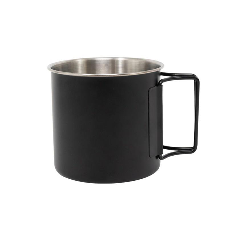 Self-Driving Outdoor Folding Cup: 304 Stainless Steel Portable Mug for Camping, Beer, and Coffee