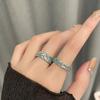 Niche Design Mint-Colored Epoxy Personalized Ring, Cold Wind, Advanced Sense, Open Index Finger Ring, Couple Ring
