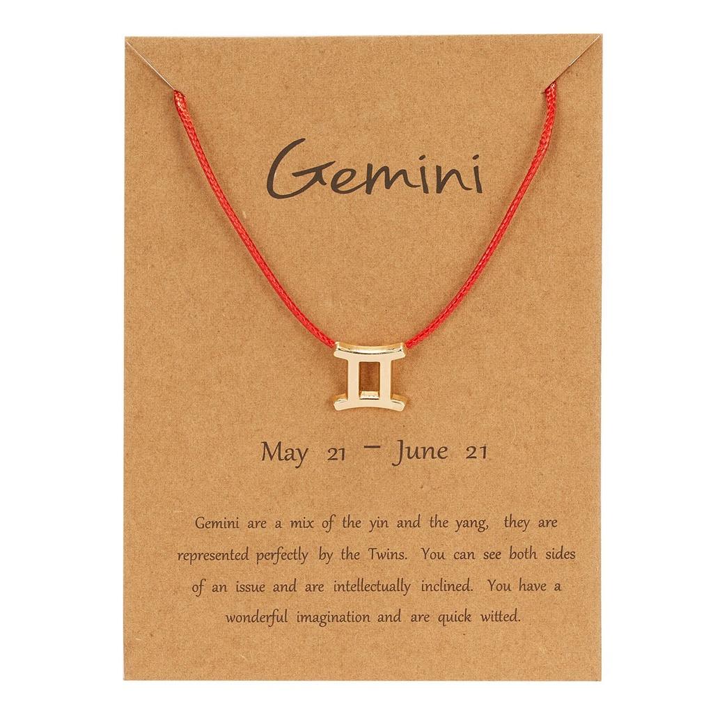 Elegant 12 Constellation Zodiac Sign Black Red Braided Rope Bracelet For Leo Virgo Jewelry