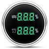 2 IN 1 Water Level Gauge+Sewage Level Gauge With Green Light Digital 52mm Dual Gauge 0-190ohm Sensor For Car Boat Yacht 12V/24V