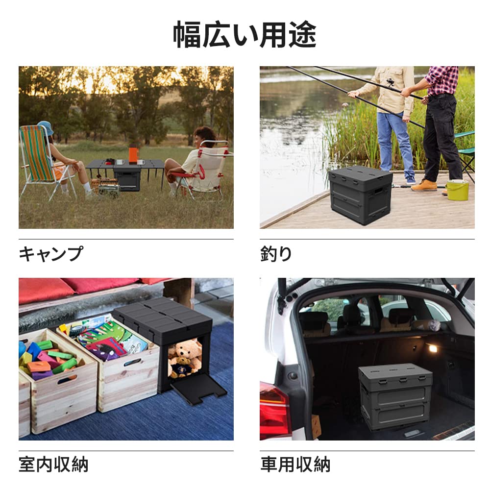 UPF New Camping Storage Box Folding Camping Table with Lid Storage Case Stacking Folding Container Box Multifunctional Outdoor Table Lightweight Low