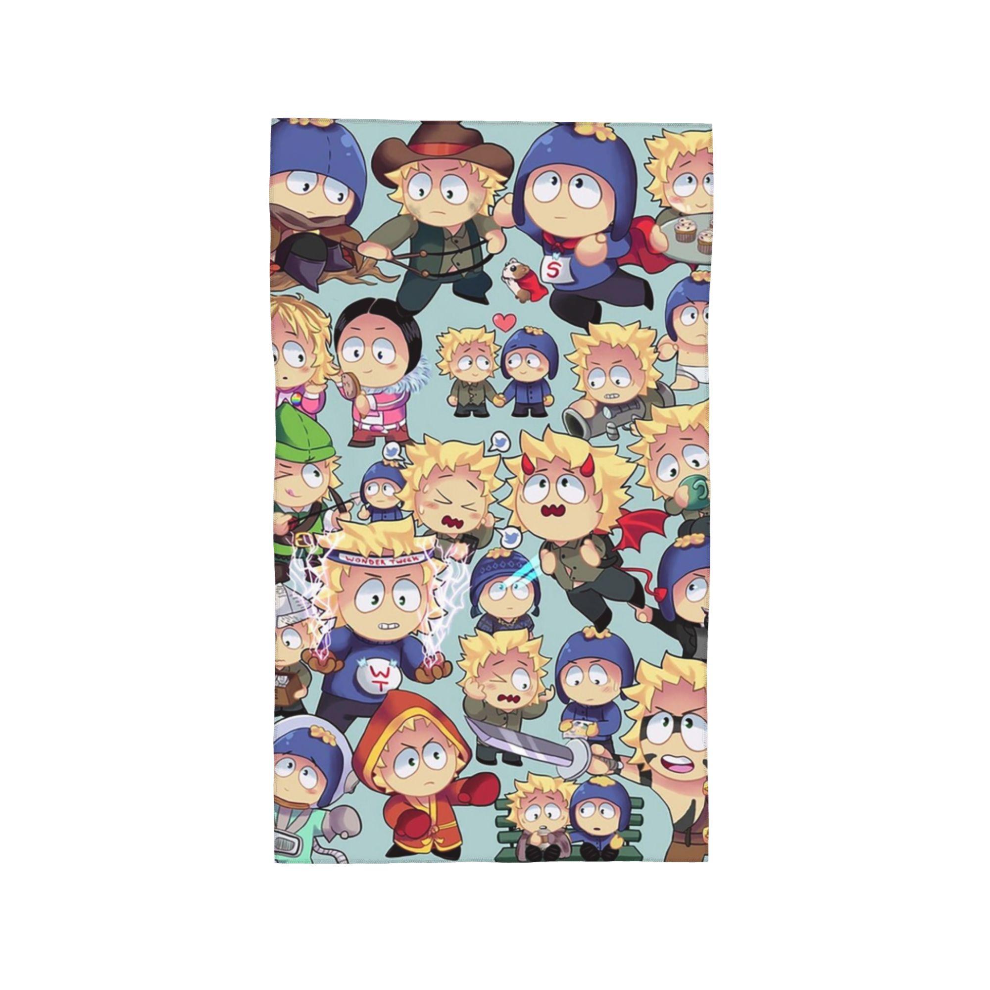 

South Park- Tweek x Craig collage Soft Face Towel Quick Dry Pool Bath Cotton Towels Breathable W30*H60(CM)