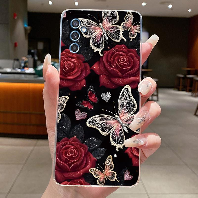 Casing For Samsung Galaxy M52 5G Phone Case Aesthetic Fashion Butterfly Flower 2025 New Design Clear Soft Protective Cover Shell